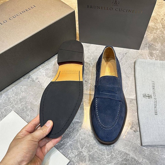 Мужские замшевые лоферы Brunello Cucinelli