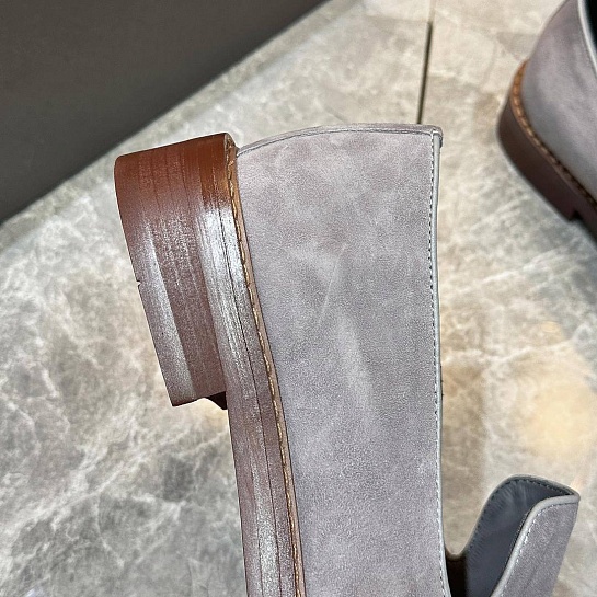 Замшевые лоферы Brunello Cucinelli - Grey