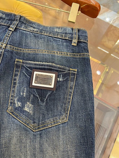 Мужские синие джинсы Dolce & Gabbana skinny fit Premium   