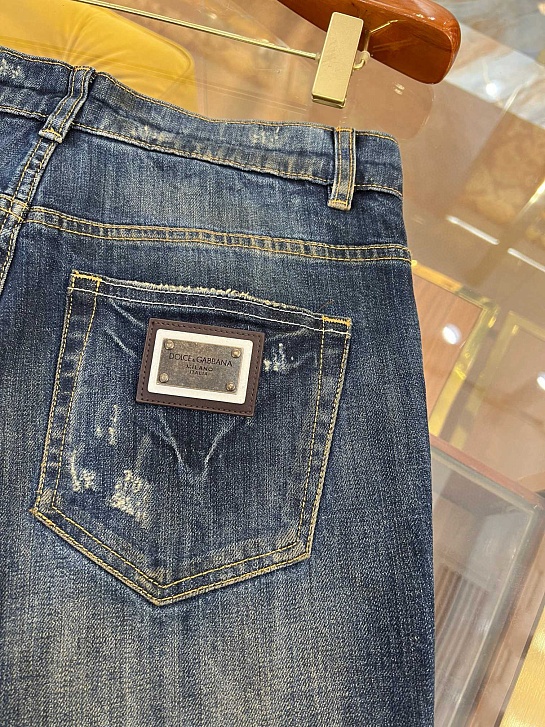 Мужские синие джинсы Dolce & Gabbana skinny fit Premium