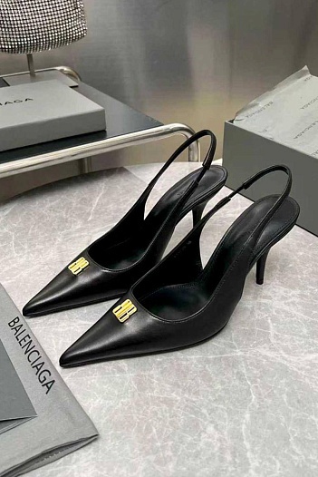 Женские кожаные туфли на каблуке Balenciaga premium   