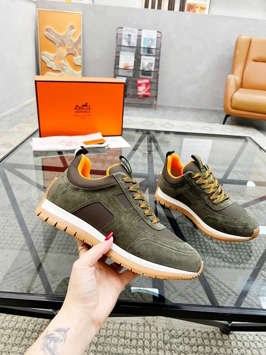Мужские комбинированные кроссовки Hermes