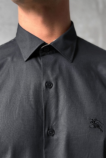 Мужская рубашка Burberry logo-embroidered - Grey   