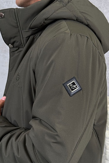 Парка цвета хаки Loro Piana logo-patch   