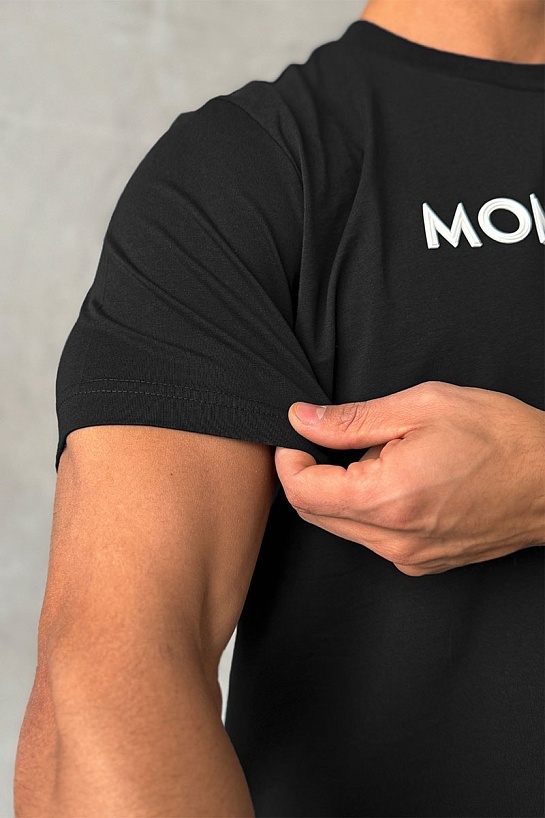 Мужская футболка Moncler logo-patch - Black