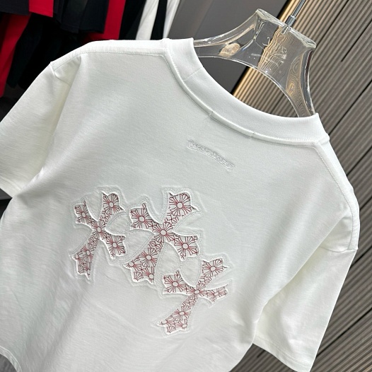 Белая оверсайз футболка Chrome Hearts Premium   