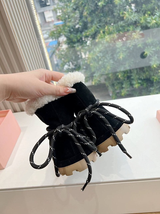 Женские замшевые угги с мехом MIU MIU Premium