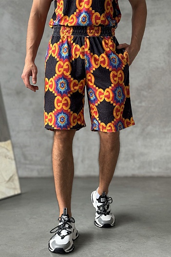 Брендовые мужские шорты Gucci GG logo all-over   