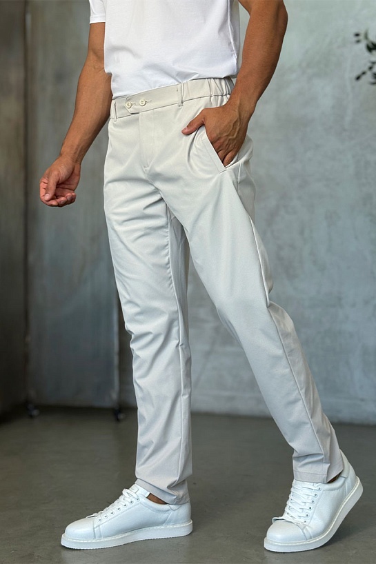 Мужские светло-бежевые брюки Zilli slim fit