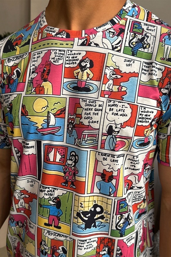 Мужская футболка Moschino comic strip graphic-print