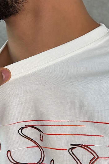 Футболка белого цвета Hugo Boss logo-applique   