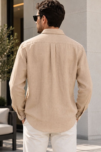 Льняная рубашка Роlо Ralрh Lаurеn pony-embroidered - Beige   