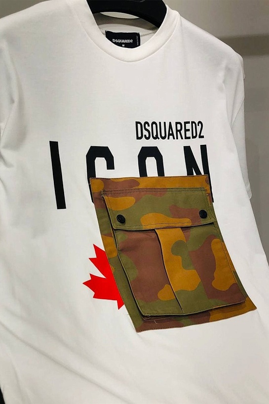 Мужская футболка Dsquared2 Camo Pocket - White