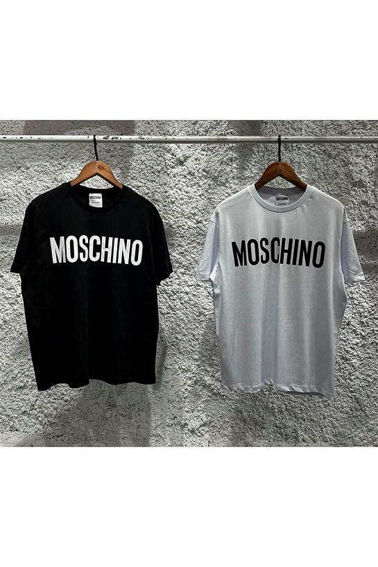 Черная оверсайз футболка Moschino logo-print