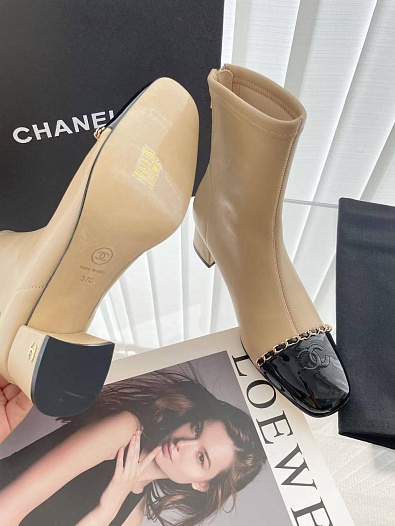 Женские кожаные сапоги Chanel premium   
