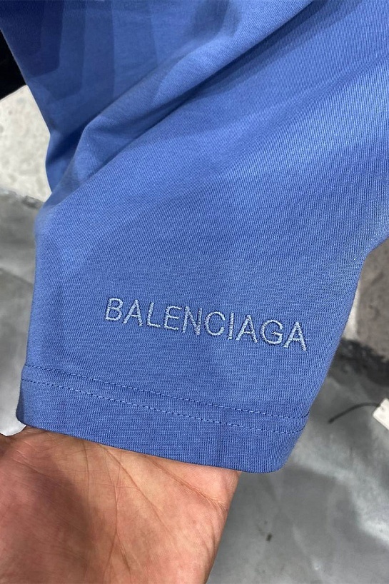 Синяя оверсайз футболка Balenciaga The Simpsons