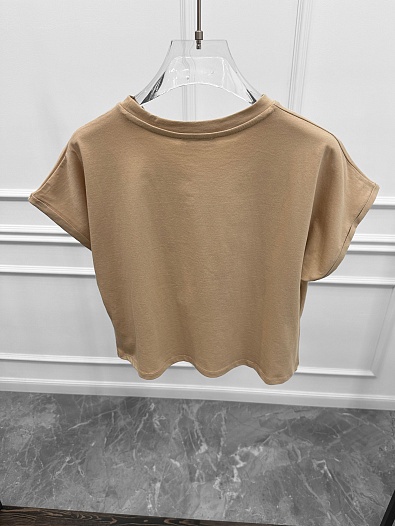 Женская футболка Balmain Paris - Beige   