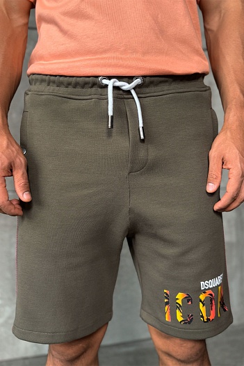 Мужские зелёные шорты Dsquared2 Icon tropical   