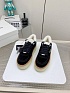 Женские замшевые кроссовки с мехом Prada premium - Black