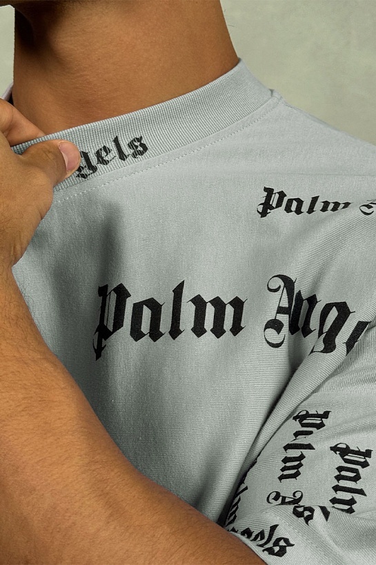 Серая оверсайз футболка Palm Angels Ultra Logo