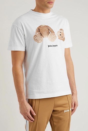 Белая оверсайз футболка Palm Angels Bear Classic   