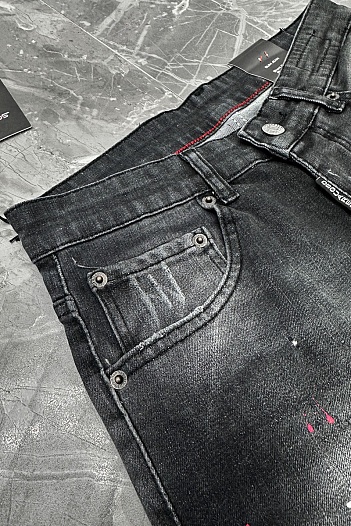 Чёрные джинсовые шорты Dsquared2 Squid Game   