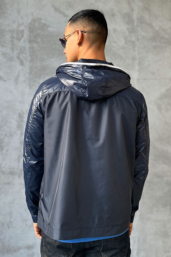 Мужская тёмно-синяя ветровка Moncler Vaugirard
