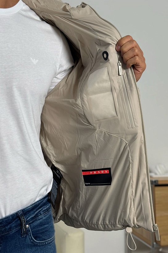 Мужской пуховик Prada Linea Rossa - Beige