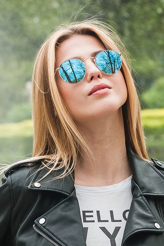 Солнцезащитные очки Ray-Ban Round Metal - Blue Mirrored