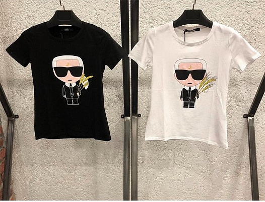 Женская белая футболка Karl Lagerfeld "Virgo"   