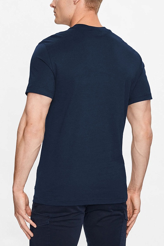 Мужская синяя футболка Lacoste crocodile print