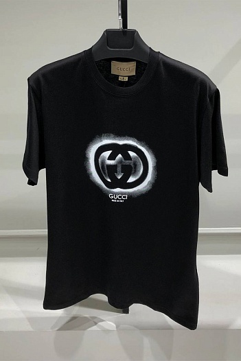 Футболка чёрного цвета Gucci Interlocking G   