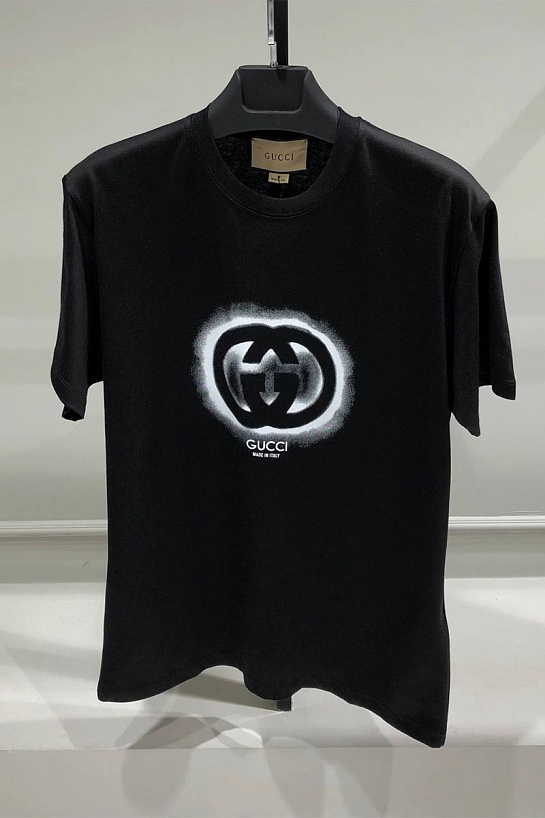 Футболка чёрного цвета Gucci Interlocking G