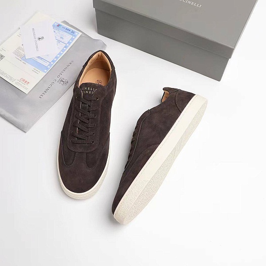 Замшевые кроссовки Brunello Cucinelli logo-print - Brown   