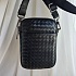 Кожаная сумка Bottega Veneta Intrecciato crossbody 20x14 см - Black