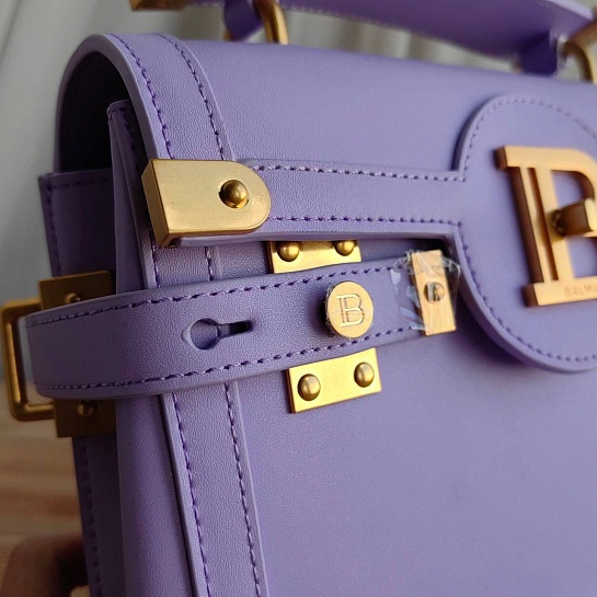 Женская кожаная сумка Balmain B-Buzz 23x21x11 см - Purple