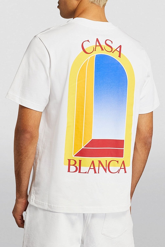 Белая футболка Casablanca L'Arche De Jour