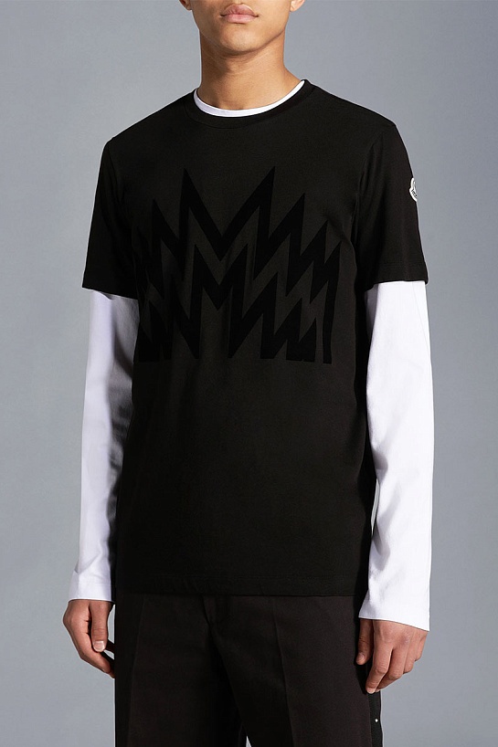 Мужская чёрная футболка Moncler Multi M Logo