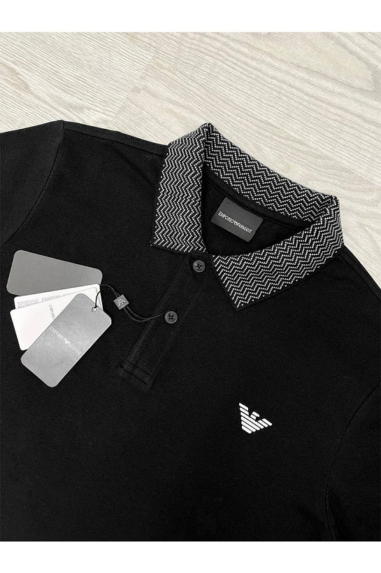 Мужское чёрное поло Emporio Armani