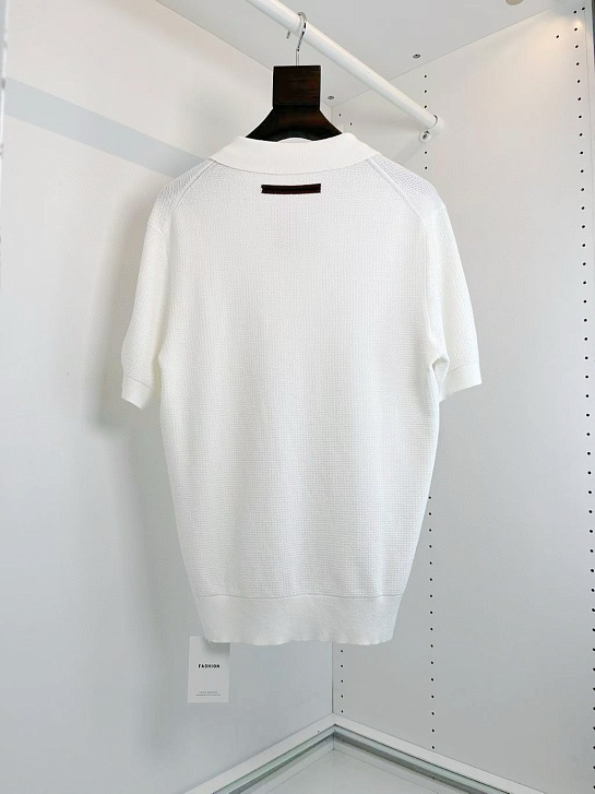 Мужское поло Zegna buttonless - White