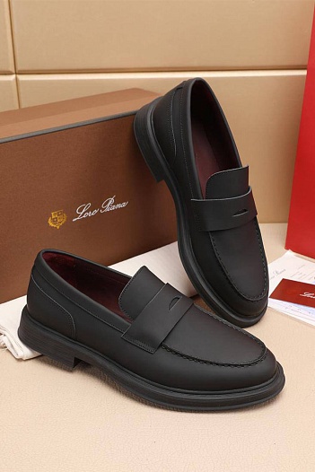 Кожаные лоферы Loro Piana Travis - Black   