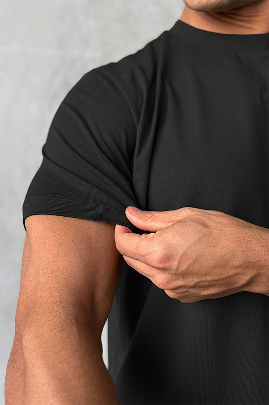 Мужская футболка Prada logo-plaque - Black