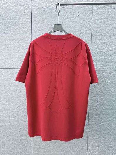 Красная оверсайз футболка Chrome Hearts premium   