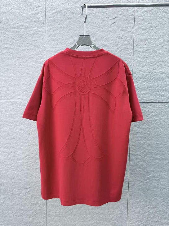 Красная оверсайз футболка Chrome Hearts premium