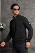 Мужская чёрная кофта с патчем на плече Stone Island Zip Neck
