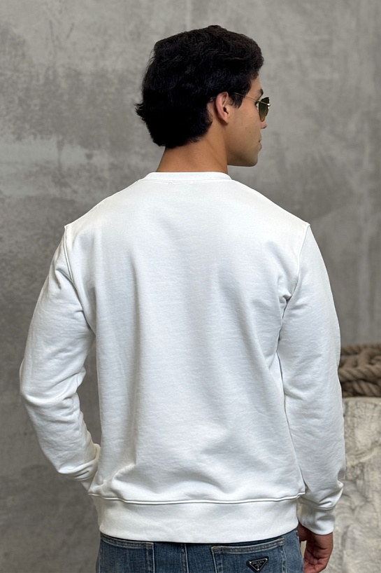 Белый свитшот Emporio Armani logo embroidery