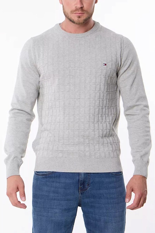 Мужской джемпер Tommy Hilfiger logo-embroidered - Grey