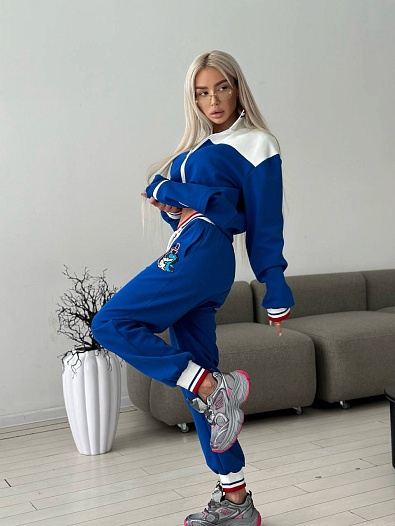 Женский спортивный костюм Gucci синего цвета   