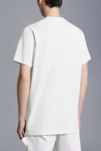 Мужская белая футболка Moncler Dragon patch   