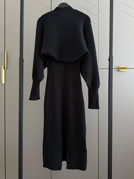 Женское трикотажное платье двойка Schiaparelli чёрного цвета